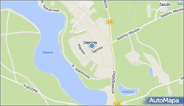 Szczecin, Sielska, mapa Szczecina