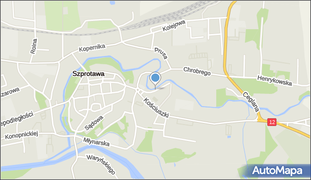 Szprotawa, Sienkiewicza Henryka, mapa Szprotawa