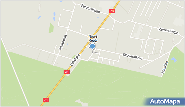 Tarnowskie Góry, Sikorek, mapa Tarnowskie Góry