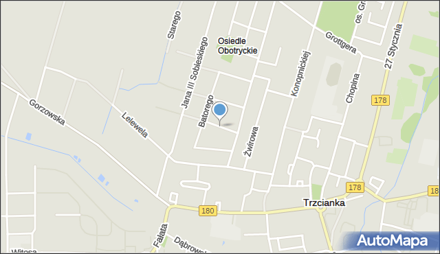 Trzcianka powiat czarnkowsko-trzcianecki, Sienkiewicza Henryka, mapa Trzcianka powiat czarnkowsko-trzcianecki