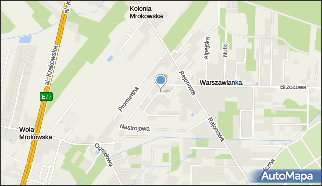 Warszawianka, Sielankowa, mapa Warszawianka