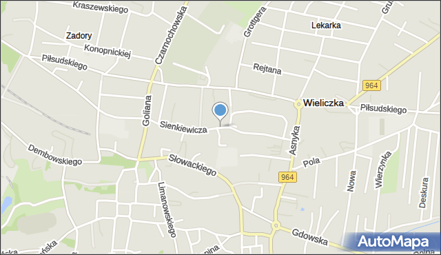 Wieliczka, Sienkiewicza Henryka, mapa Wieliczka