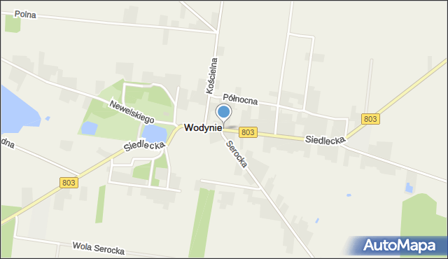 Wodynie, Siedlecka, mapa Wodynie