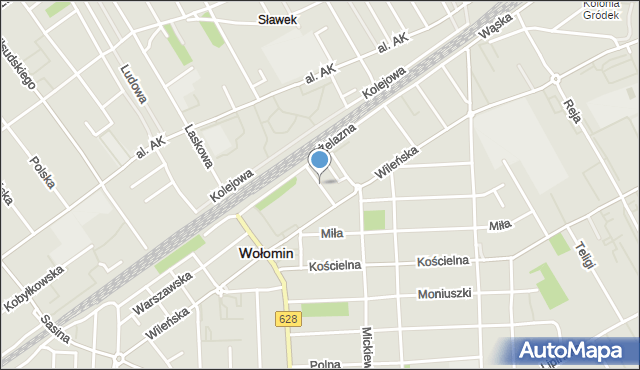 Wołomin, Siedzikówny Danuty, mapa Wołomin