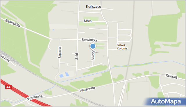 Zabrze, Sikory Jana, mapa Zabrza