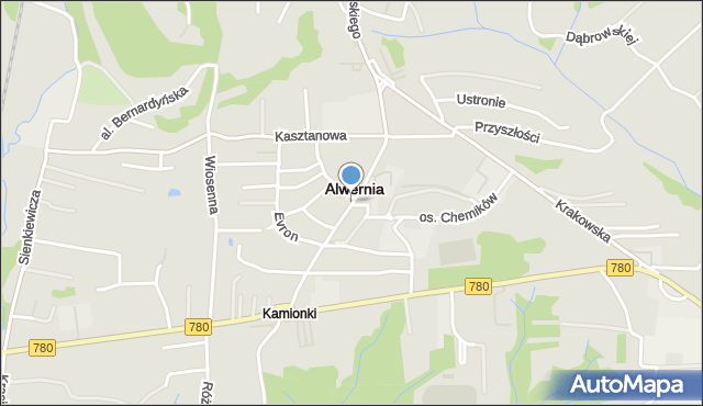 Alwernia, Skłodowskiej-Curie Marii, mapa Alwernia