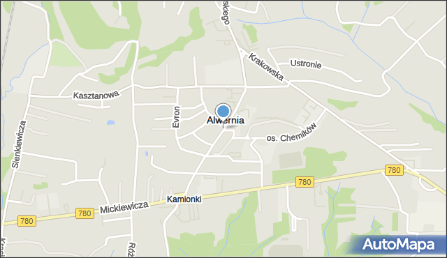 Alwernia, Skłodowskiej-Curie Marii, mapa Alwernia