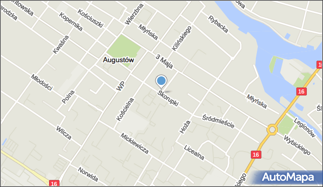 Augustów, Skorupki Ignacego Jana, ks., mapa Augustów