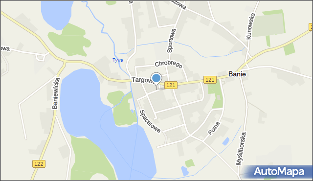 Banie, Skośna, mapa Banie