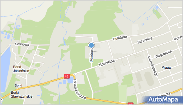 Białobrzegi, Składowa, mapa Białobrzegi