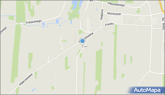 Brzeziny, Skośna, mapa Brzeziny