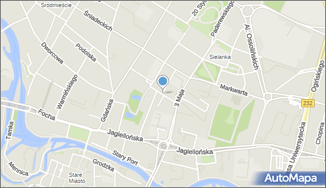Bydgoszcz, Skargi Piotra, ks., mapa Bydgoszczy