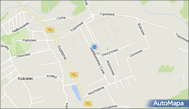Chrzanów, Skłodowskiej-Curie Marii, mapa Chrzanów