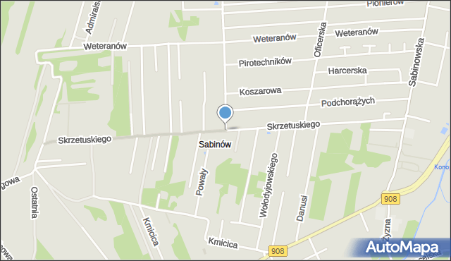Częstochowa, Skrzetuskiego, mapa Częstochowy