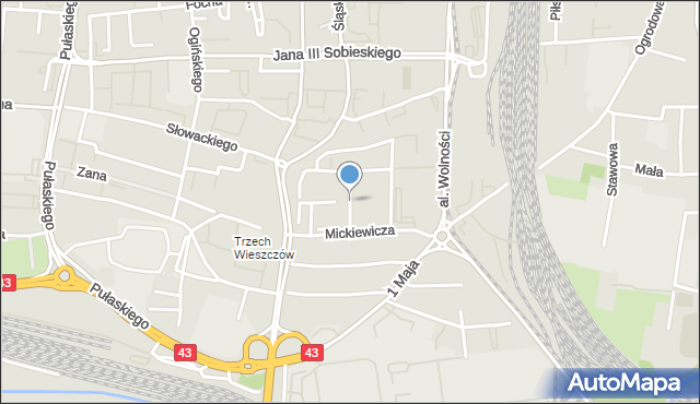 Częstochowa, Skłodowskiej-Curie Marii, mapa Częstochowy