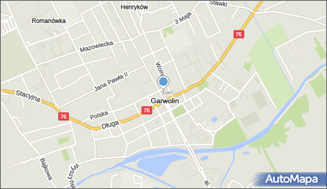 Garwolin, Skwer Kaczyńskiego Lecha, prezydenta RP, mapa Garwolin