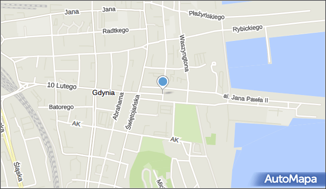 Gdynia, Skwer Kościuszki Tadeusza, gen., mapa Gdyni