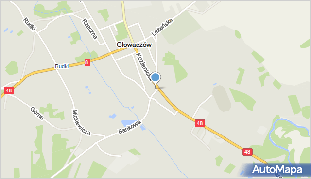 Głowaczów, Skwer Piłsudskiego Józefa, marsz., mapa Głowaczów