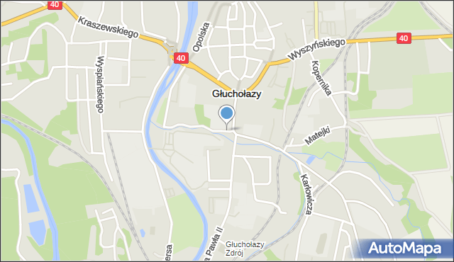 Głuchołazy, Skwer Kawalerów Orderu Uśmiechu, mapa Głuchołazy