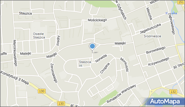 Gorzów Wielkopolski, Skłodowskiej-Curie Marii, mapa Gorzów Wielkopolski