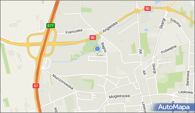 Grójec, Skrzetuskiego, mapa Grójec