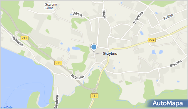 Grzybno gmina Kartuzy, Skarpowa, mapa Grzybno gmina Kartuzy