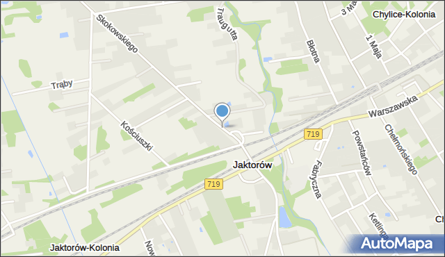 Jaktorów, Skokowskiego, gen., mapa Jaktorów