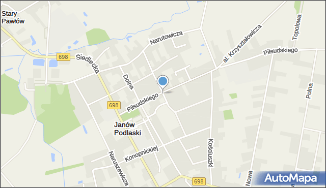 Janów Podlaski, Skalskiego Walentego, mapa Janów Podlaski