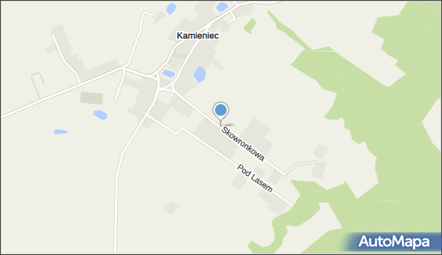 Kamieniec gmina Kołbaskowo, Skowronkowa, mapa Kamieniec gmina Kołbaskowo