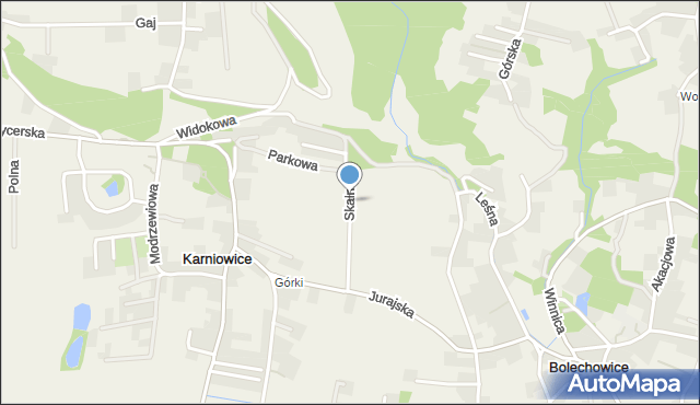 Karniowice gmina Zabierzów, Skalna, mapa Karniowice gmina Zabierzów