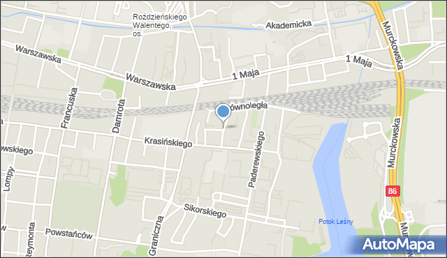 Katowice, Skowrońskiego Aleksandra, ks., mapa Katowic