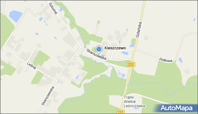 Kleszczewo gmina Trąbki Wielkie, Skarszewska, mapa Kleszczewo gmina Trąbki Wielkie