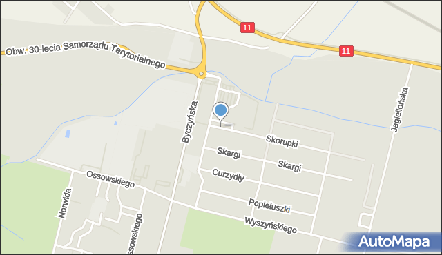 Kluczbork, Skorupki Ignacego Jana, ks., mapa Kluczbork