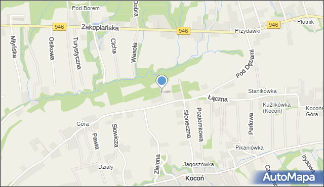 Kocoń, Skalna, mapa Kocoń