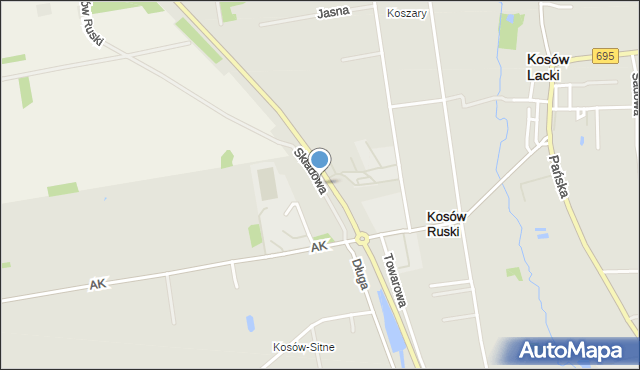 Kosów Lacki, Składowa, mapa Kosów Lacki