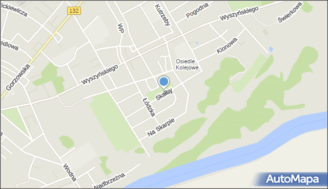 Kostrzyn nad Odrą, Skałby Franciszka, ks., mapa Kostrzyn nad Odrą