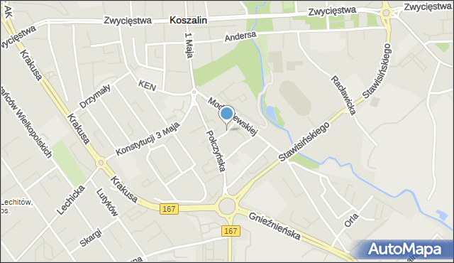 Koszalin, Skłodowskiej-Curie Marii, mapa Koszalina