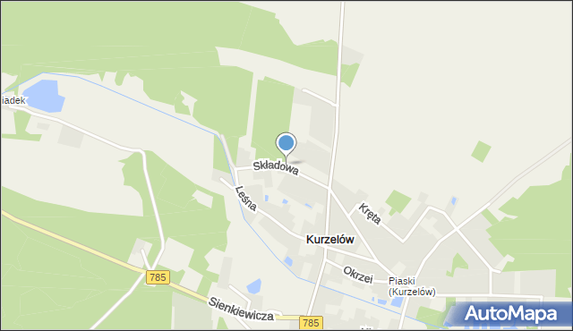 Kurzelów, Składowa, mapa Kurzelów