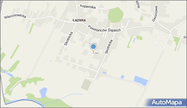Łaziska gmina Godów, Skotnicka, mapa Łaziska gmina Godów