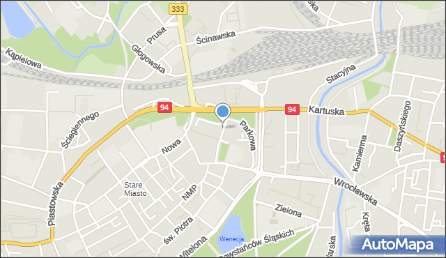 Legnica, Skarbowa, mapa Legnicy