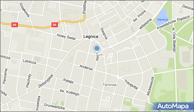 Legnica, Skwer Orląt Lwowskich, mapa Legnicy