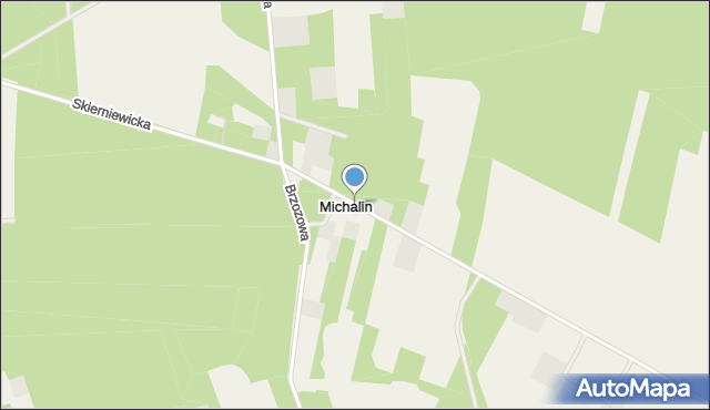 Michalin gmina Mszczonów, Skierniewicka, mapa Michalin gmina Mszczonów