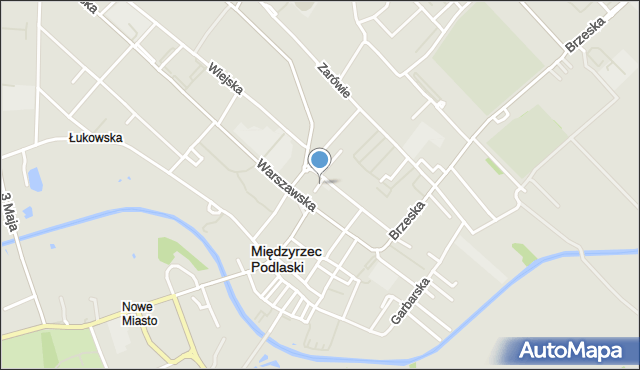 Międzyrzec Podlaski, Skwer Armii Krajowej, mapa Międzyrzec Podlaski