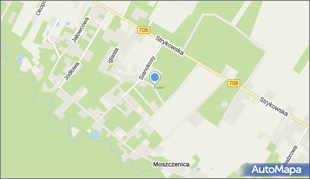 Moszczenica gmina Zgierz, Skośna, mapa Moszczenica gmina Zgierz