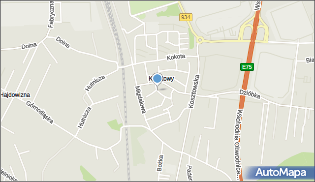 Mysłowice, Skłodowskiej-Curie Marii, mapa Mysłowice