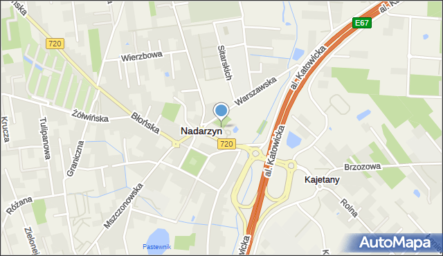 Nadarzyn powiat pruszkowski, Skwer Wyszyńskiego Stefana, ks. kard., mapa Nadarzyn powiat pruszkowski