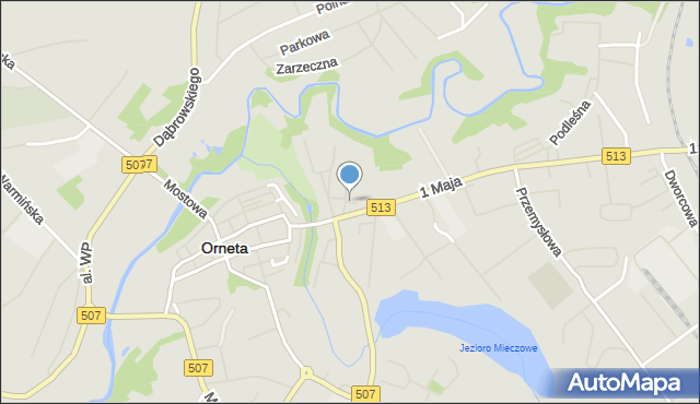 Orneta powiat lidzbarski, Skwer Dobosza Henryka, mapa Orneta powiat lidzbarski