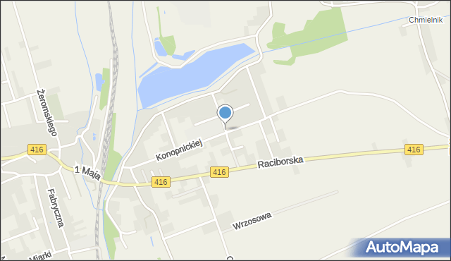 Pietrowice Wielkie, Skłodowskiej-Curie Marii, mapa Pietrowice Wielkie