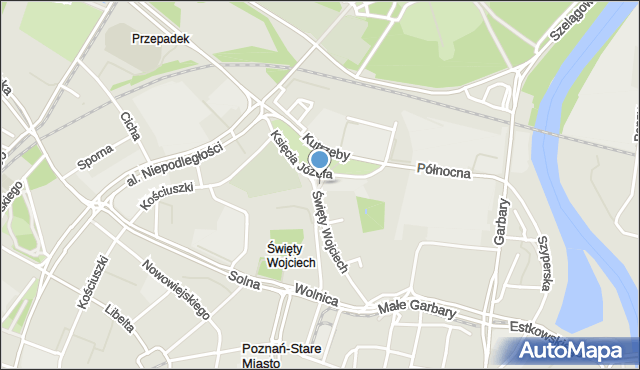 Poznań, Skwer Rataja Franciszka, mapa Poznania