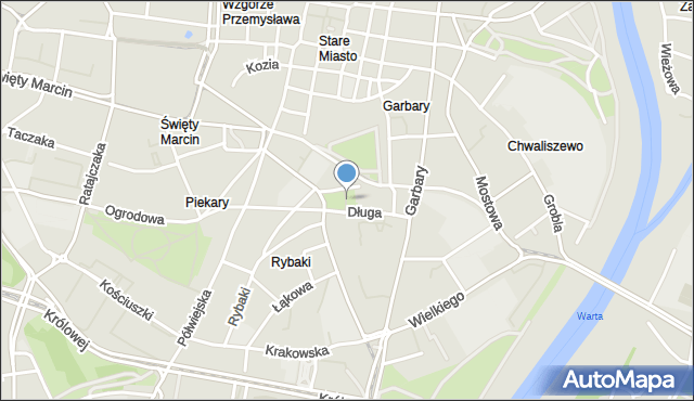 Poznań, Skwer Zielone Ogródki im. Zbigniewa Zakrzewskiego, mapa Poznania